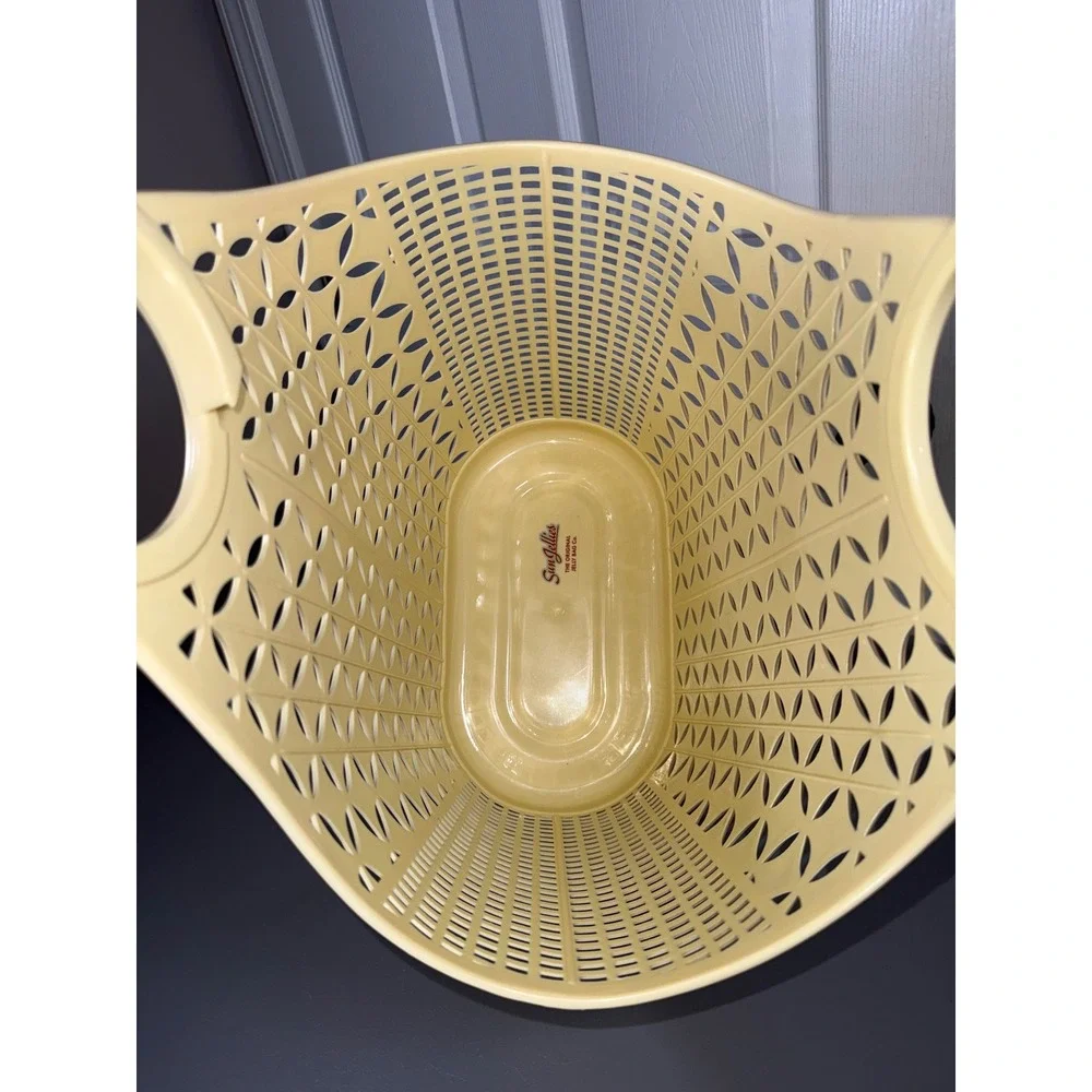 Sun Jellies Retro Atomic Tote Bag Yellow Jelly Basket Vintage Style Market Beach
